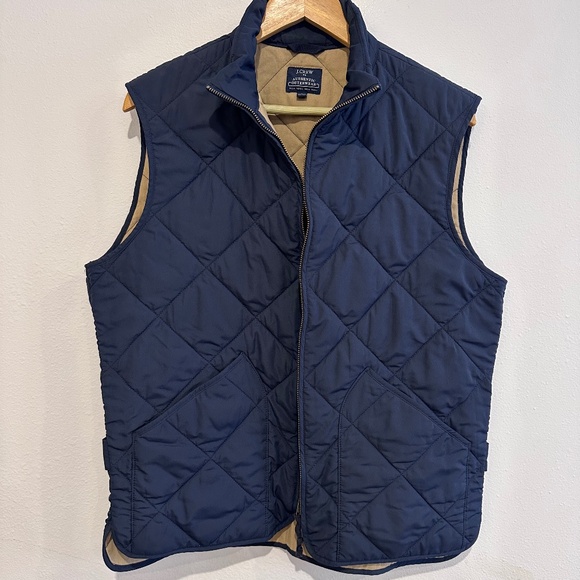 J.Crew Navy Blue Quilted Vest - Picture 1 of 5